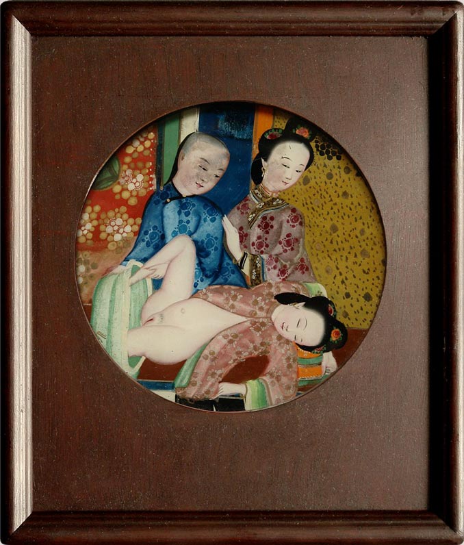 Pintura en Vidrio Invertido Enmarcado - Dinastía Qing