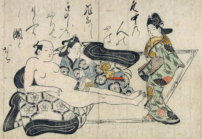 Shunga - Masturbación - Wakashū - Hishikawa Moronobu