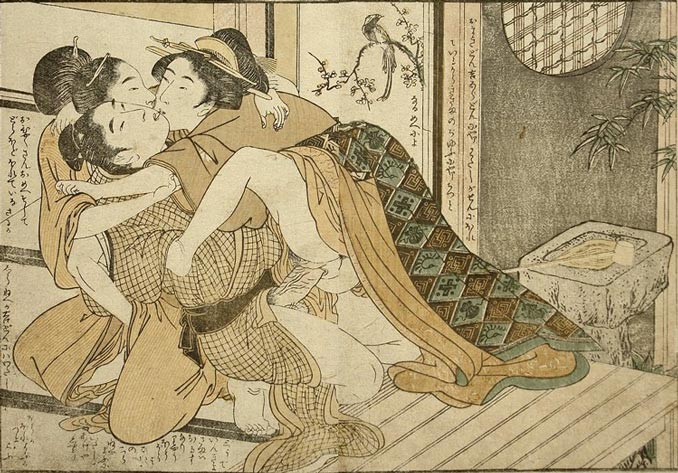 Shunga – Xilografía - Acto Sexual MHM – Kitagawa Utamaro